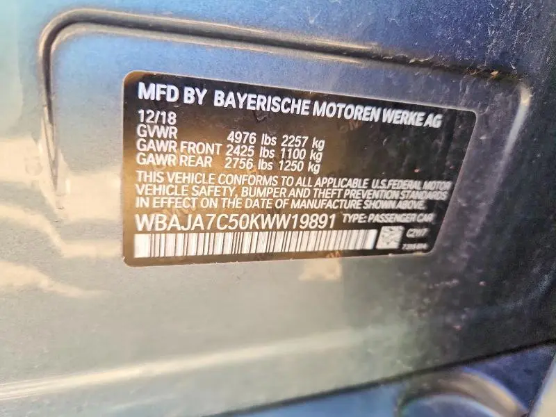 2019 BMW 530 XI  