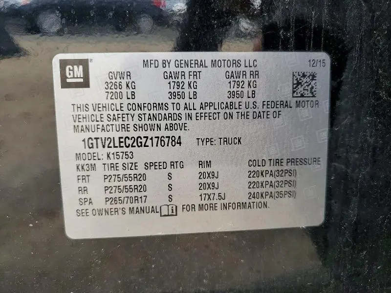 2016 GMC SIERRA K1500  