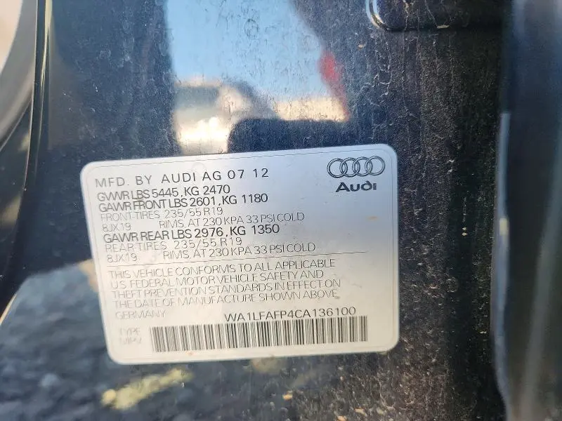 2012 AUDI Q5 PREMIUM PLUS  