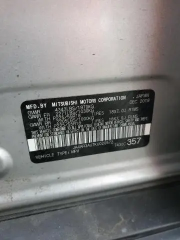 2019 MITSUBISHI OUTLANDER SPORT ES  