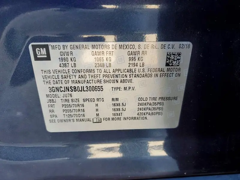 2018 CHEVROLET TRAX LS  