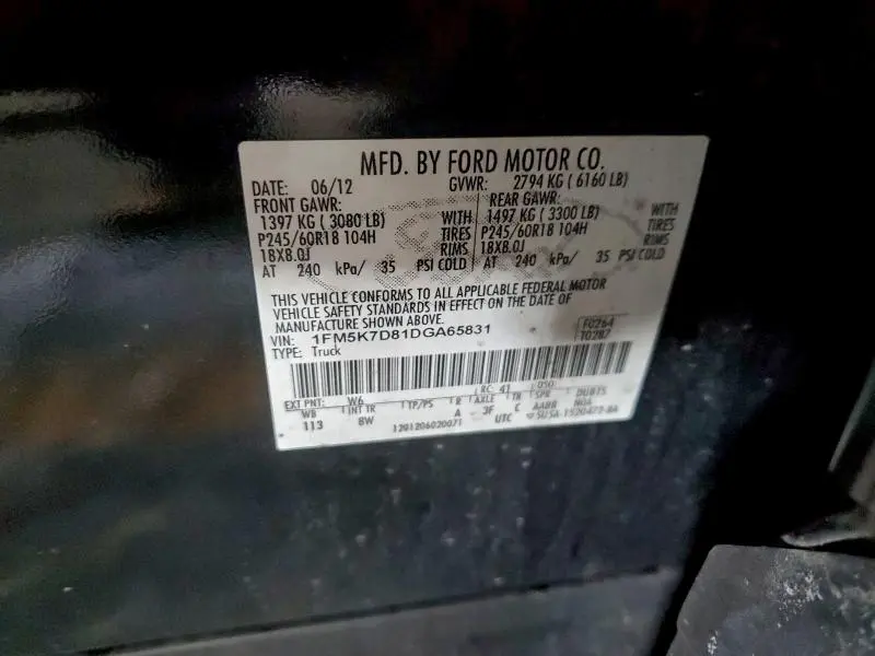 2013 FORD EXPLORER XLT  