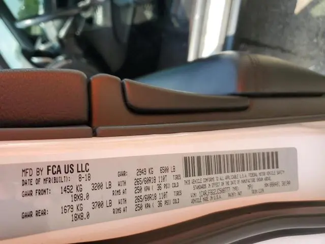 2018 JEEP GRAND CHEROKEE LIMITED  