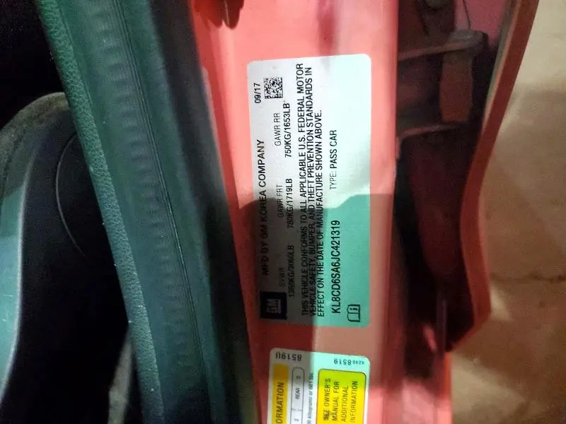 2018 CHEVROLET SPARK 1LT  