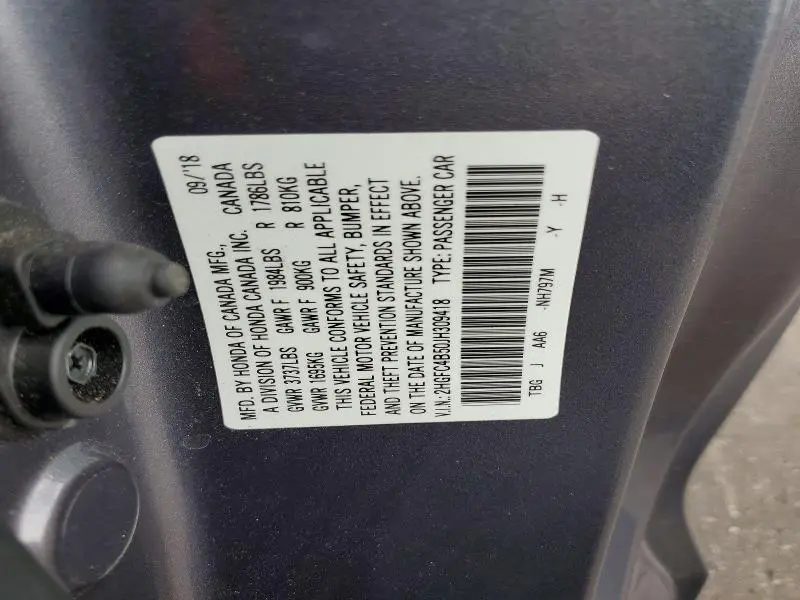 2018 HONDA CIVIC LX  