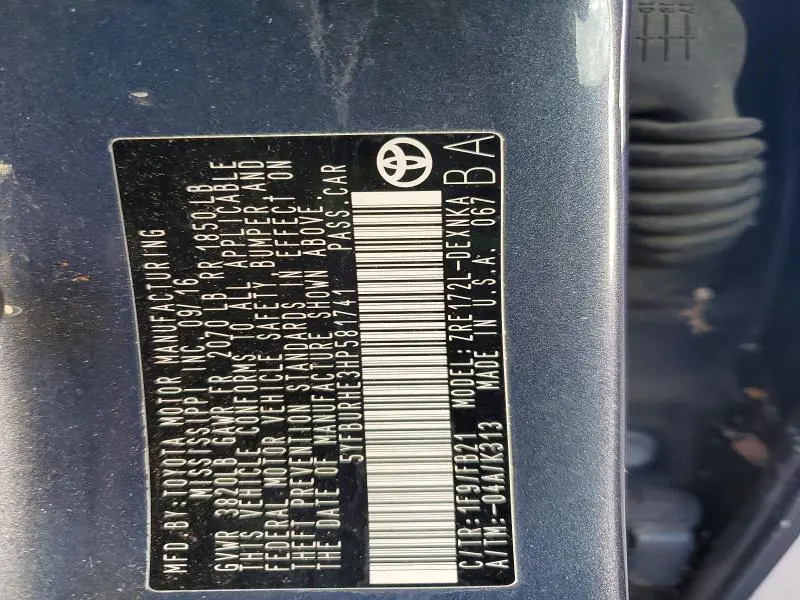 2017 TOYOTA COROLLA L  
