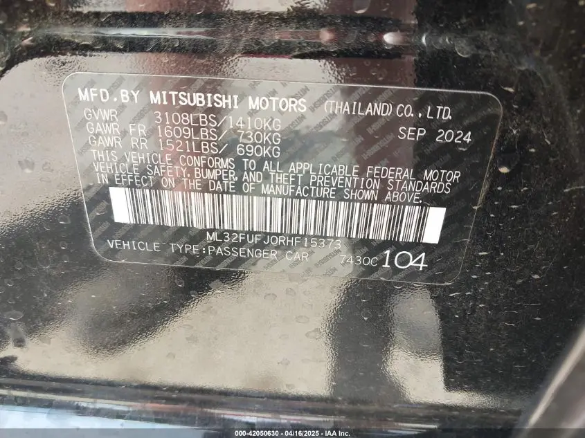 2024 MITSUBISHI MIRAGE G4 BLACK EDITION