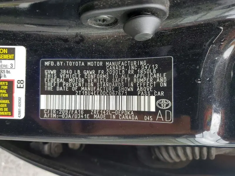 2013 TOYOTA COROLLA L  