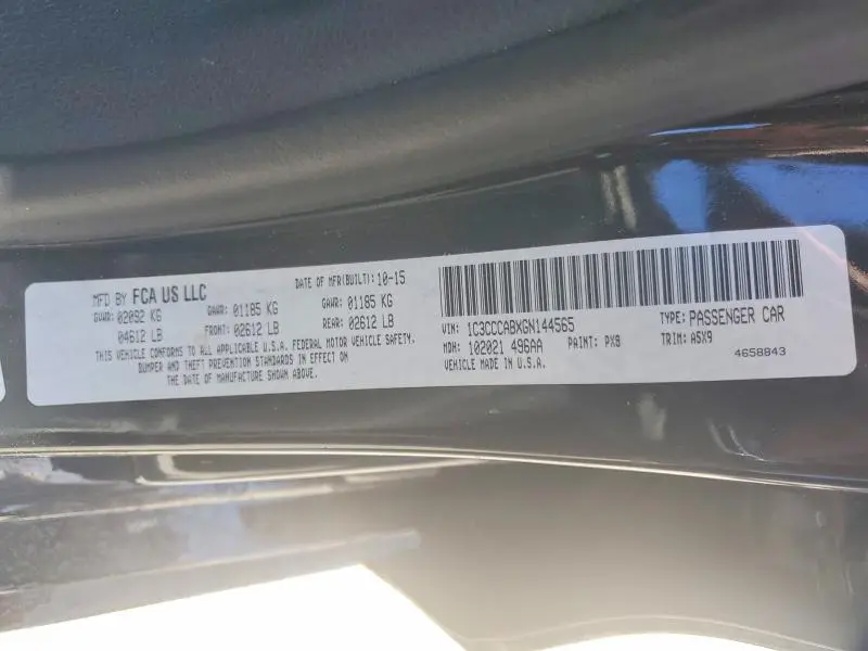 2016 CHRYSLER 200 LIMITED  