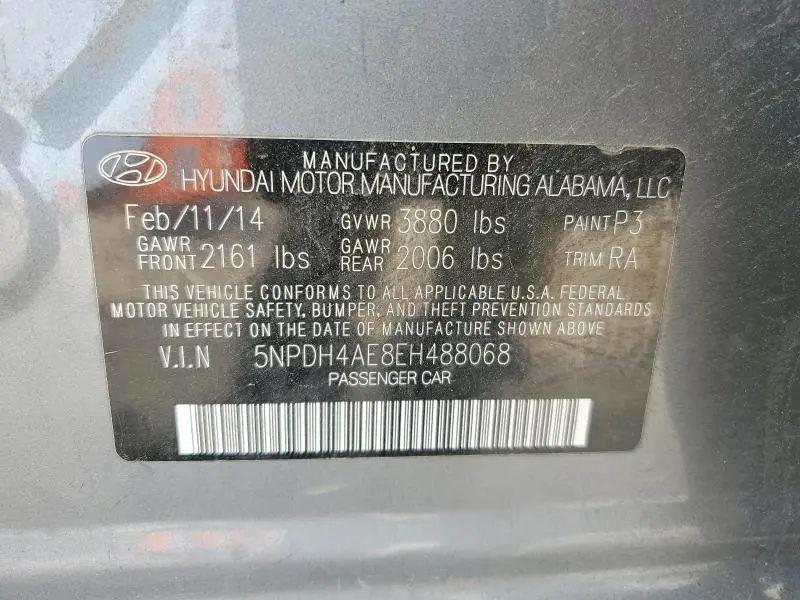 2014 HYUNDAI ELANTRA SE  