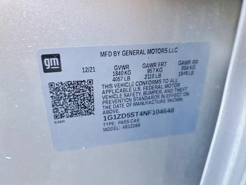 2022 CHEVROLET MALIBU LT  