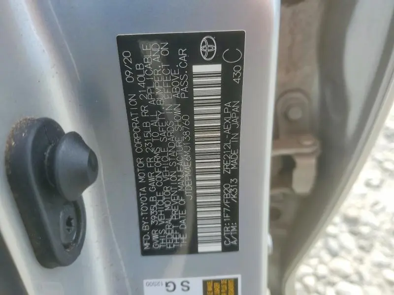 2021 TOYOTA COROLLA LE  