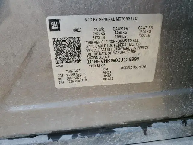 2018 CHEVROLET TRAVERSE LT  