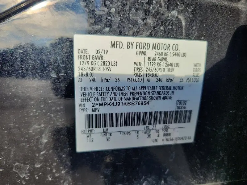 2019 FORD EDGE SEL  