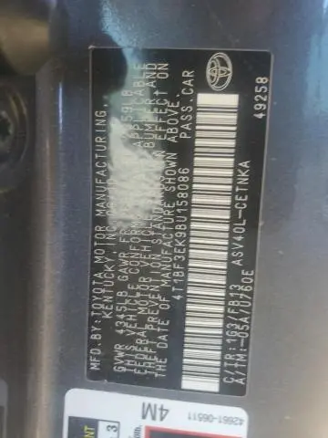 2011 TOYOTA CAMRY BASE  