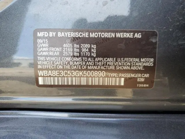 2016 BMW 328 XI SULEV  