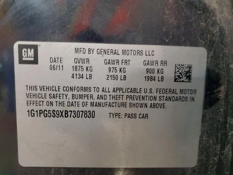 2011 CHEVROLET CRUZE LT  