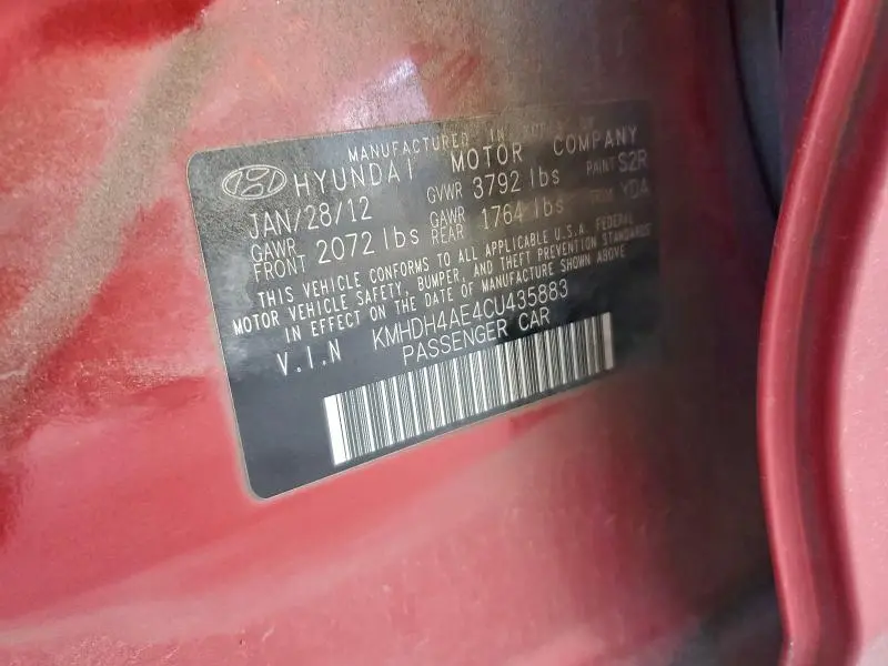 2012 HYUNDAI ELANTRA GLS  