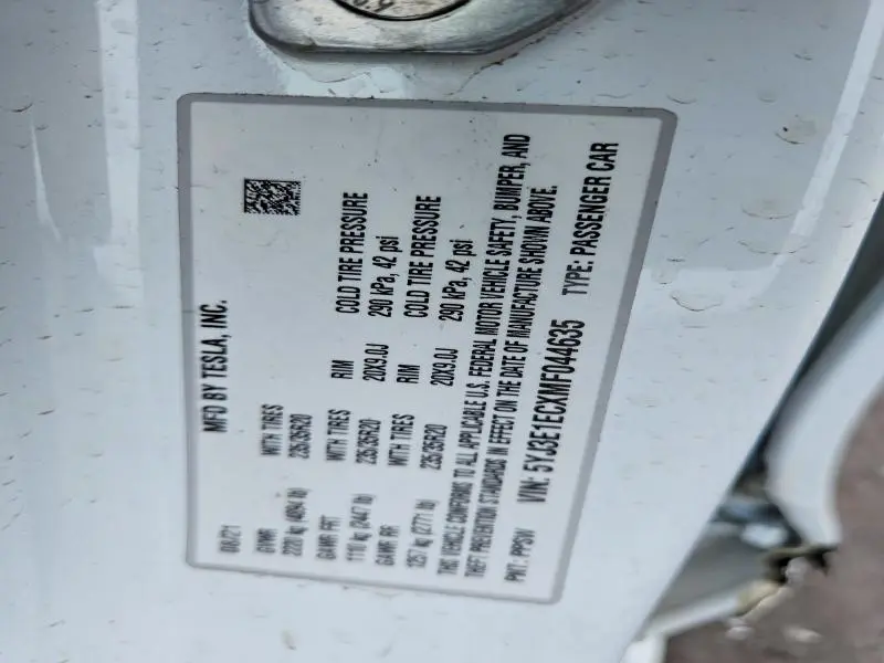 2021 TESLA MODEL 3   