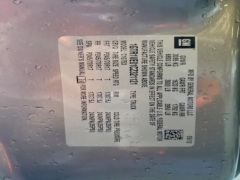 2012 GMC SIERRA C1500 SLE  