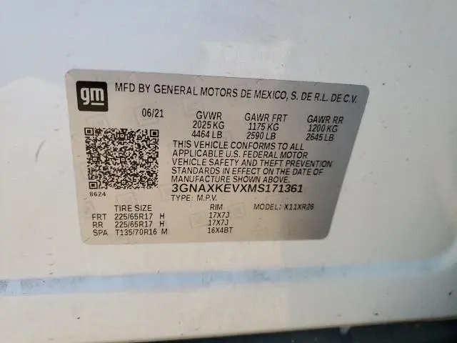 2021 CHEVROLET EQUINOX LT  