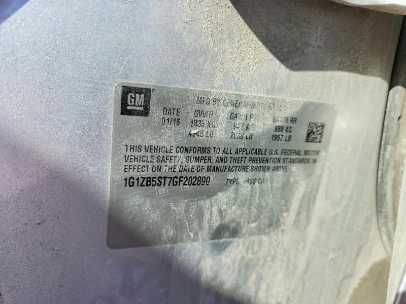 2016 CHEVROLET MALIBU LS  