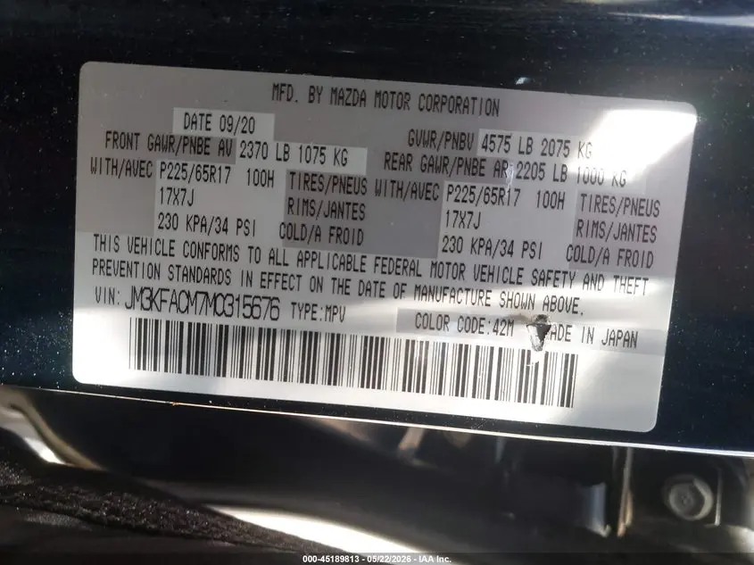 2021 MAZDA CX-5 TOURING