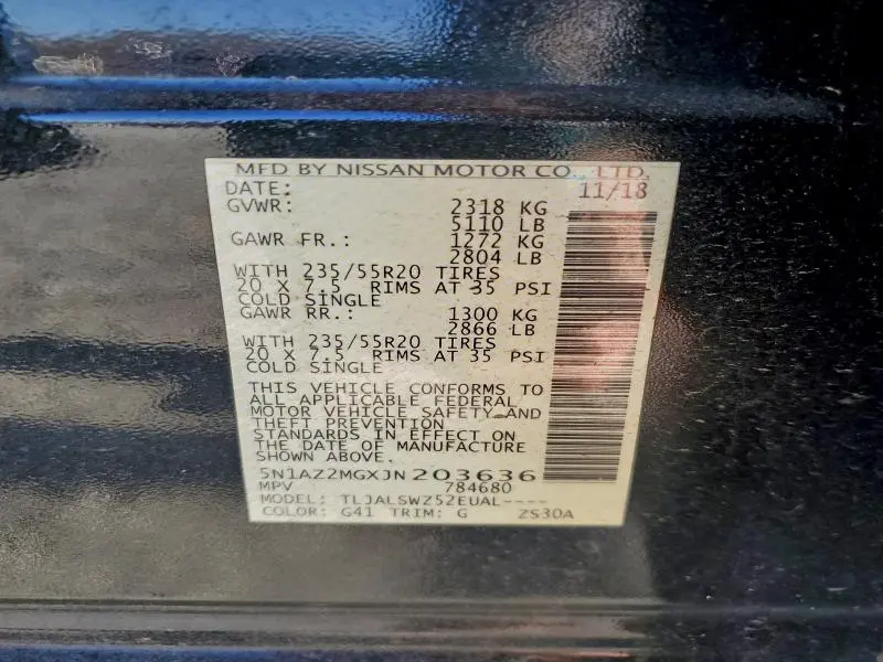 2018 NISSAN MURANO S  