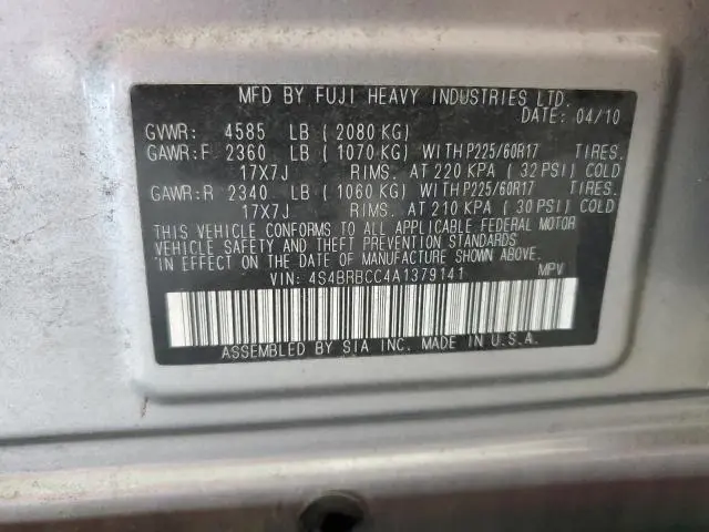 2010 SUBARU OUTBACK 2.5I PREMIUM  