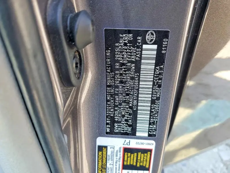 2015 TOYOTA CAMRY XLE V6  