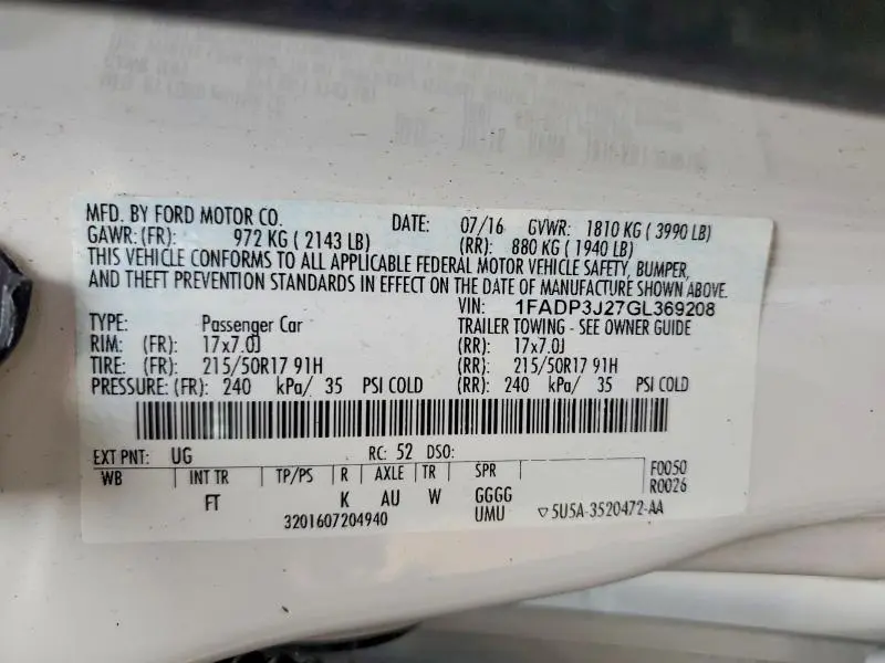 2016 FORD FOCUS TITANIUM  