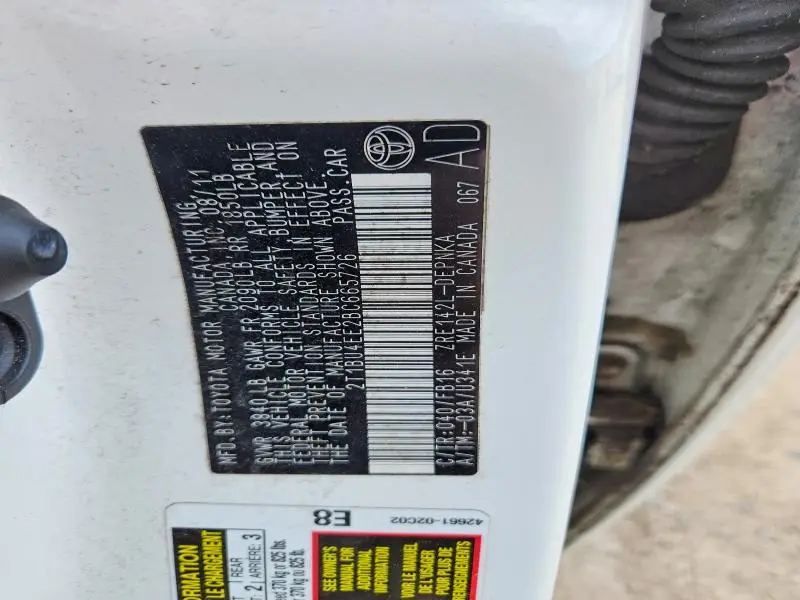 2011 TOYOTA COROLLA BASE/S/LE  