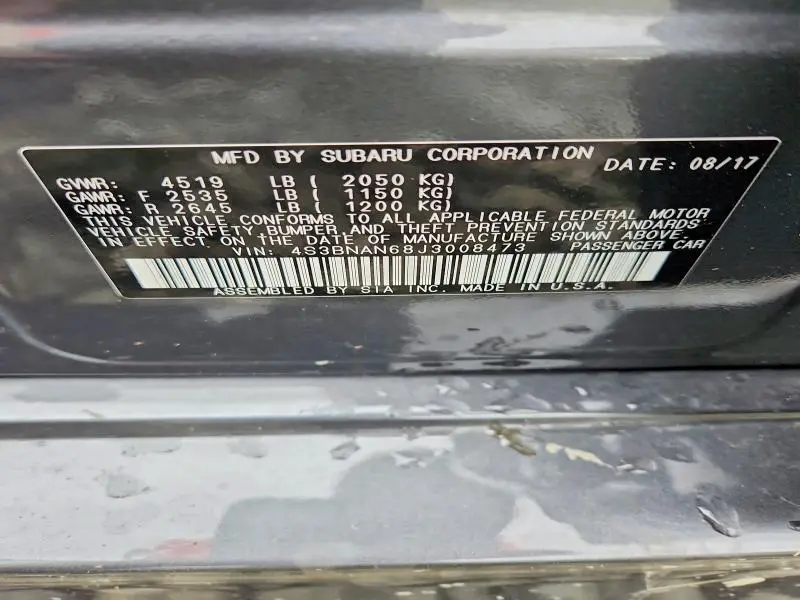2018 SUBARU LEGACY 2.5I LIMITED  