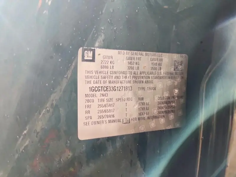 2016 CHEVROLET COLORADO LT  