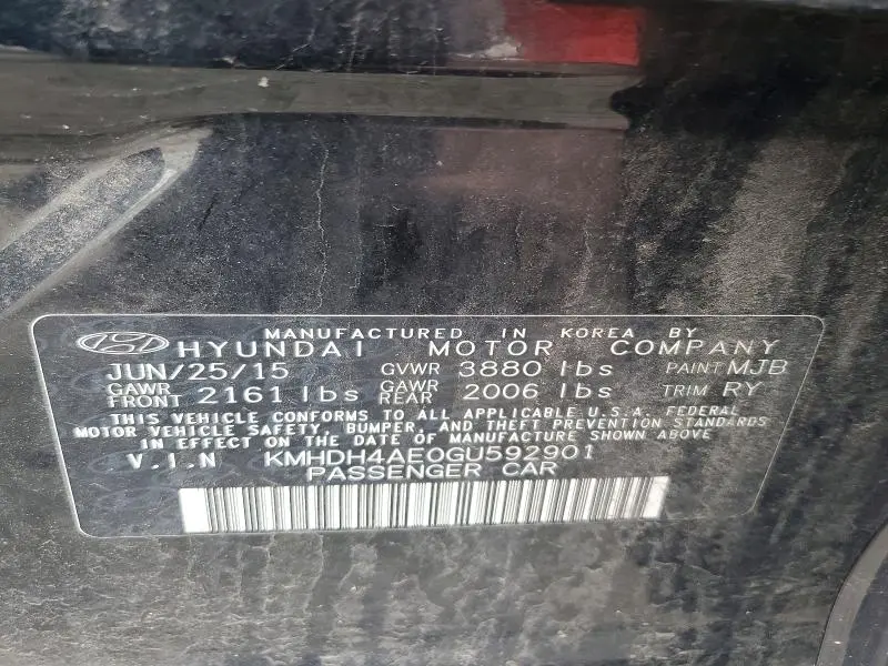 2016 HYUNDAI ELANTRA VALUE EDITION  