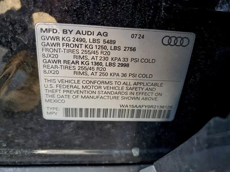 2024 AUDI Q5 SPORTBACK PRM PLS 45  