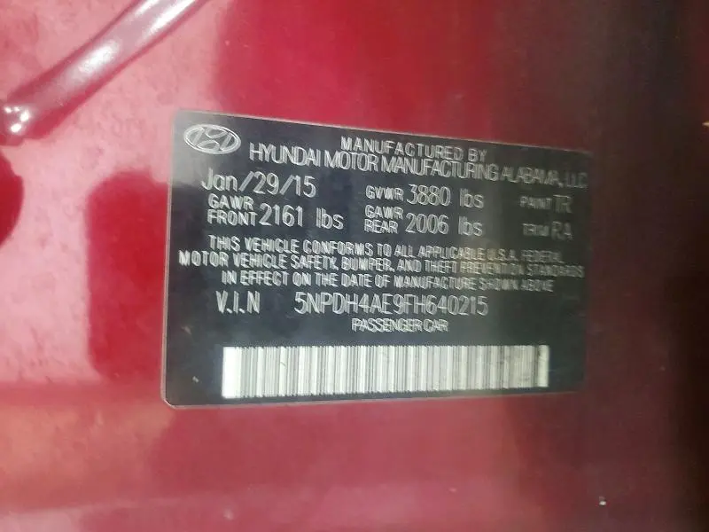 2015 HYUNDAI ELANTRA SE  