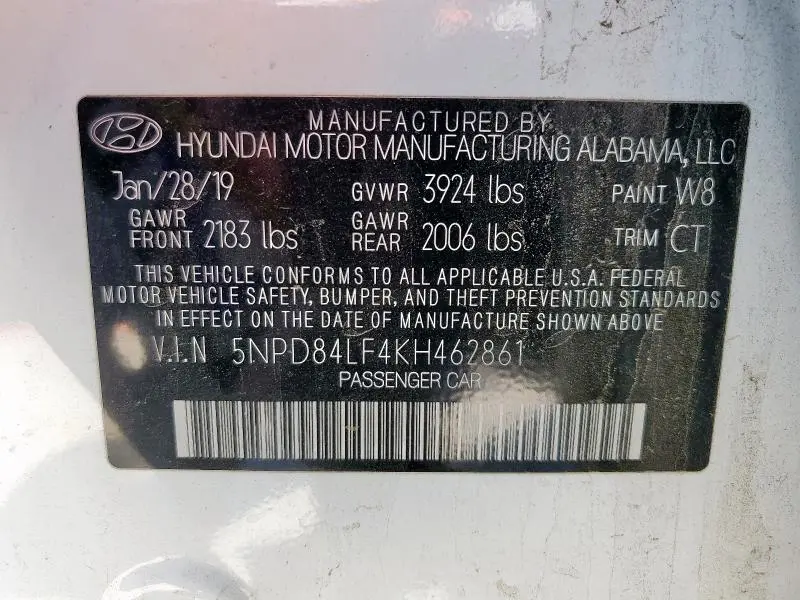 2019 HYUNDAI ELANTRA SEL