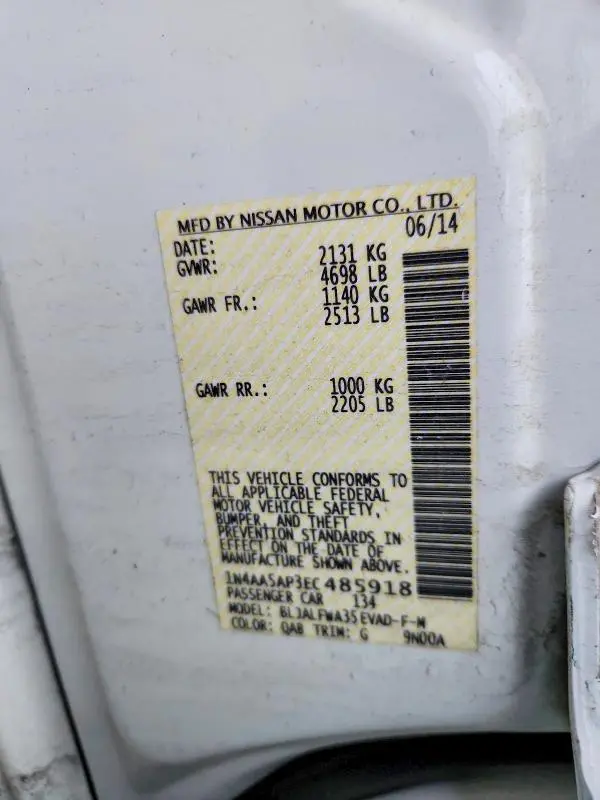 2014 NISSAN MAXIMA 3.5 S  