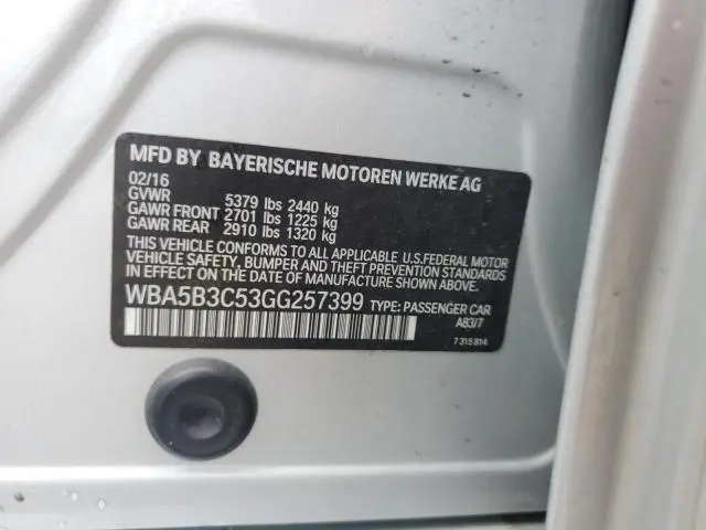 2016 BMW 535 XI  