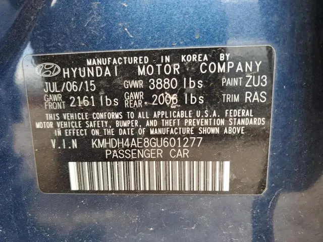 2016 HYUNDAI ELANTRA SE  