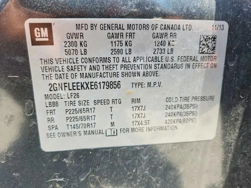 2014 CHEVROLET EQUINOX LS  