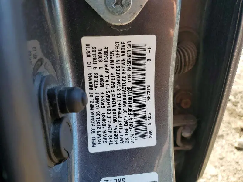 2010 HONDA CIVIC EX  