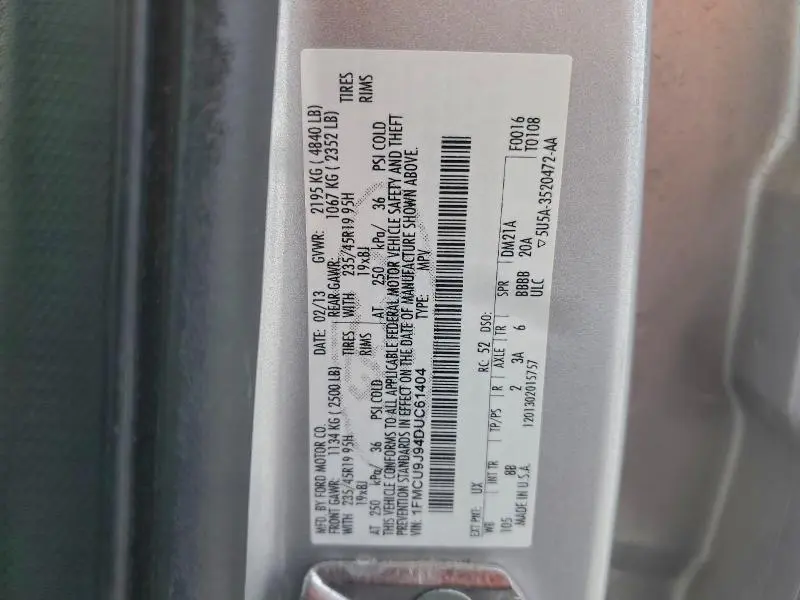 2013 FORD ESCAPE TITANIUM  