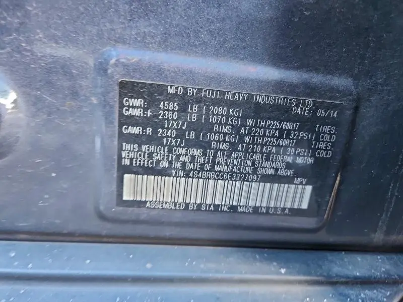 2014 SUBARU OUTBACK 2.5I PREMIUM  