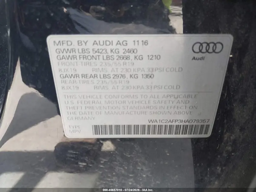 2017 AUDI Q5 2.0T PREMIUM