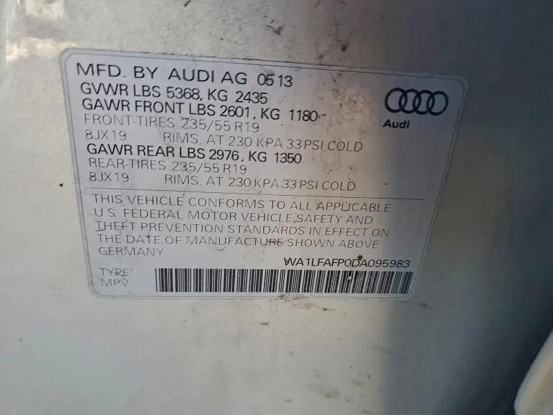 2013 AUDI Q5 PREMIUM PLUS  