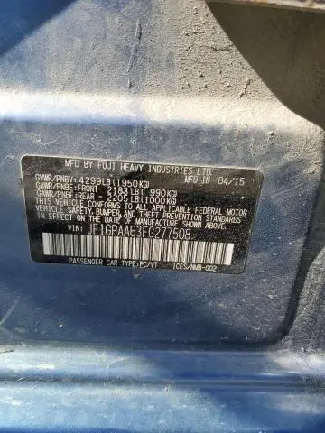 2015 SUBARU IMPREZA   