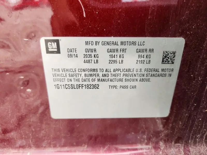 2015 CHEVROLET MALIBU 1LT  