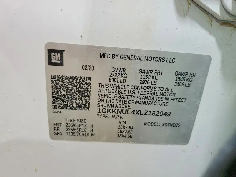 2020 GMC ACADIA SLT  